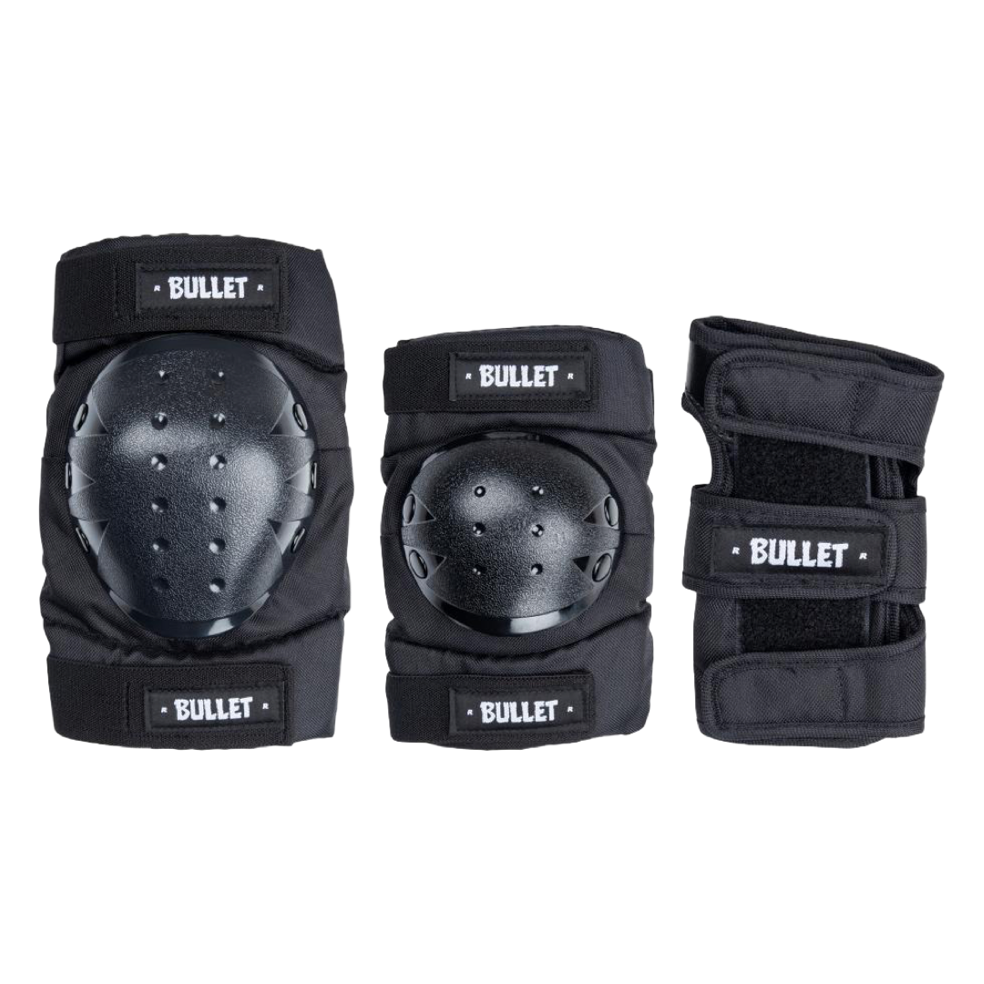 Bullet Safety Gear - Adult Triple Pad Set Combo (Black)