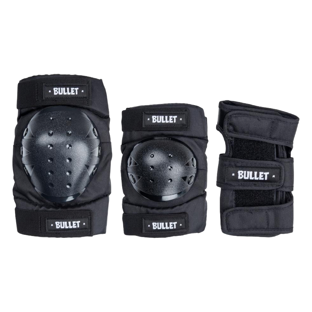 Bullet Safety Gear - Adult Triple Pad Set Combo (Black)