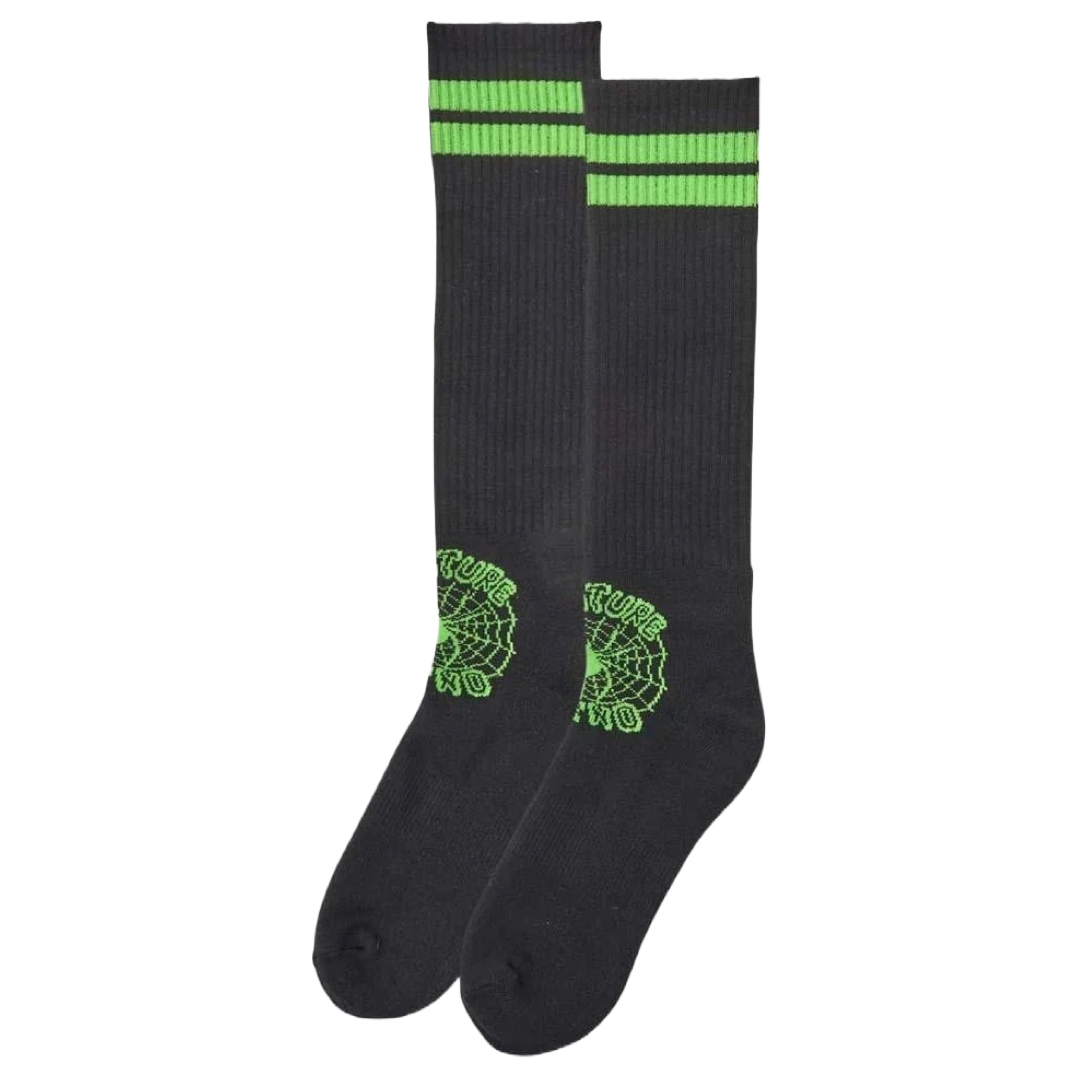 Creature Skateboards - Web Tall Socks (Green/Black)