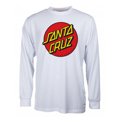 Santa Cruz - Classic Dot Long Sleeve Tee (White)