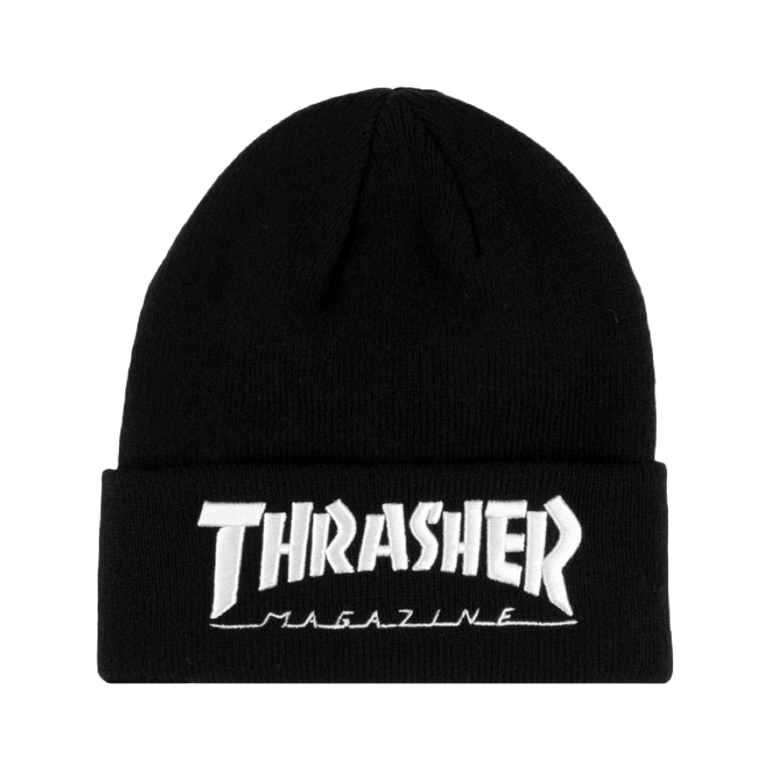 Thrasher Magazine - Embroidered Logo Beanie (Black/White)