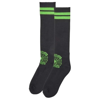 Creature Skateboards - Web Tall Socks (Green/Black)