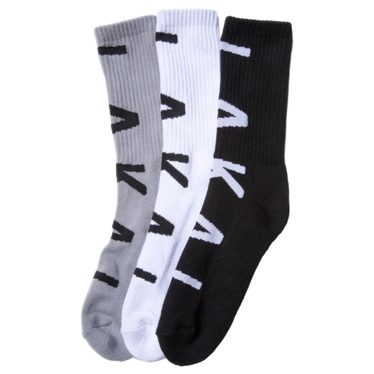 Lakai Footwear -  Big Logo Socks 3 Pack (Black/Grey/White)