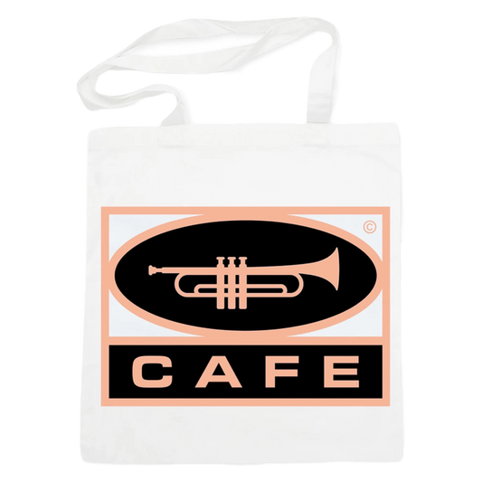Skateboard Café - ‘Trumpet Logo’ Tote Bag (White)