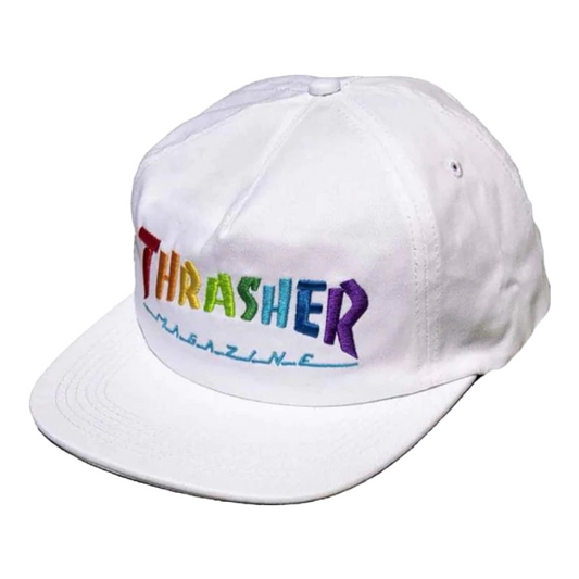 Thrasher Magazine - Rainbow Mag Snapback Cap (White)