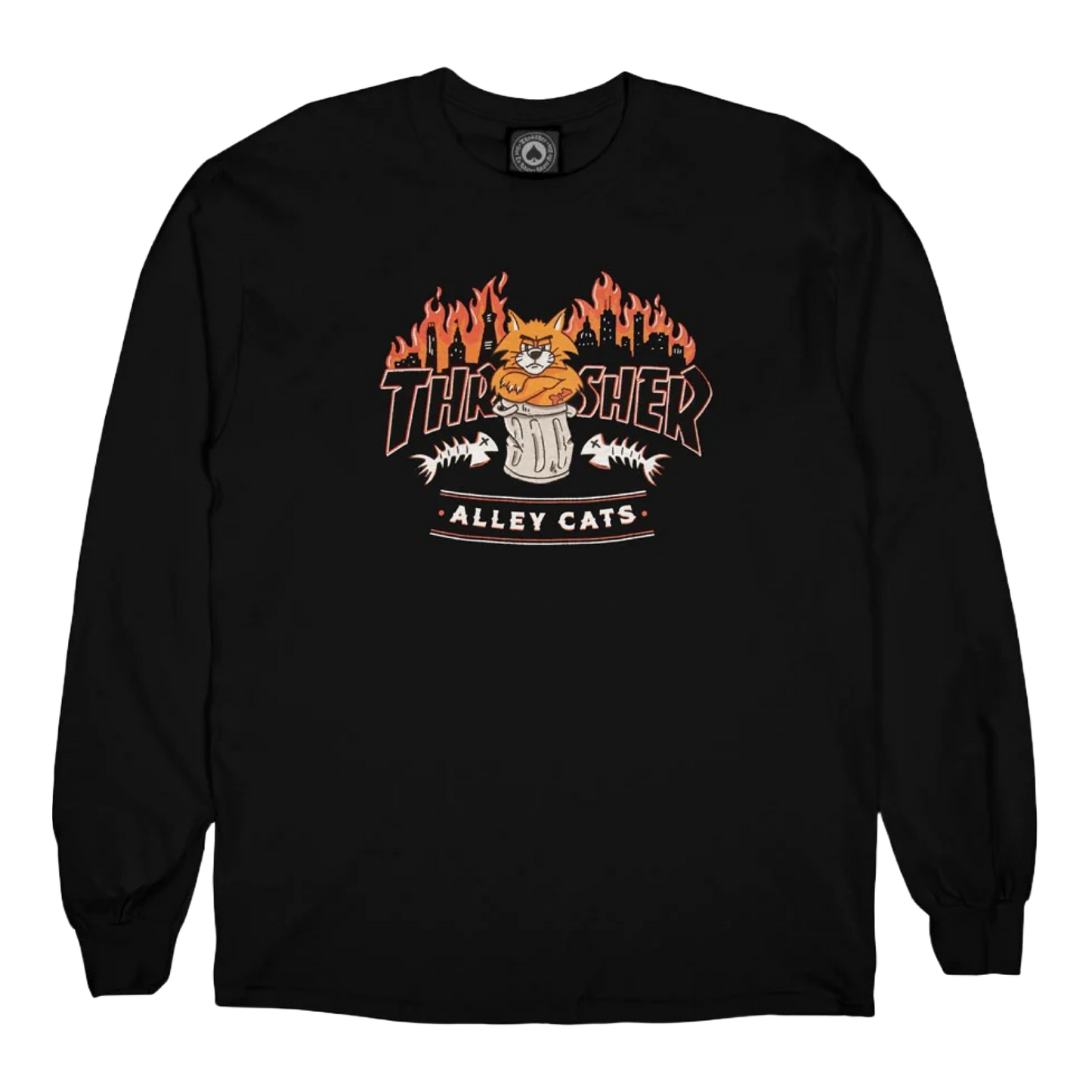 Thrasher Magazine - Alley Cats Long Sleeve T-Shirt (Black)