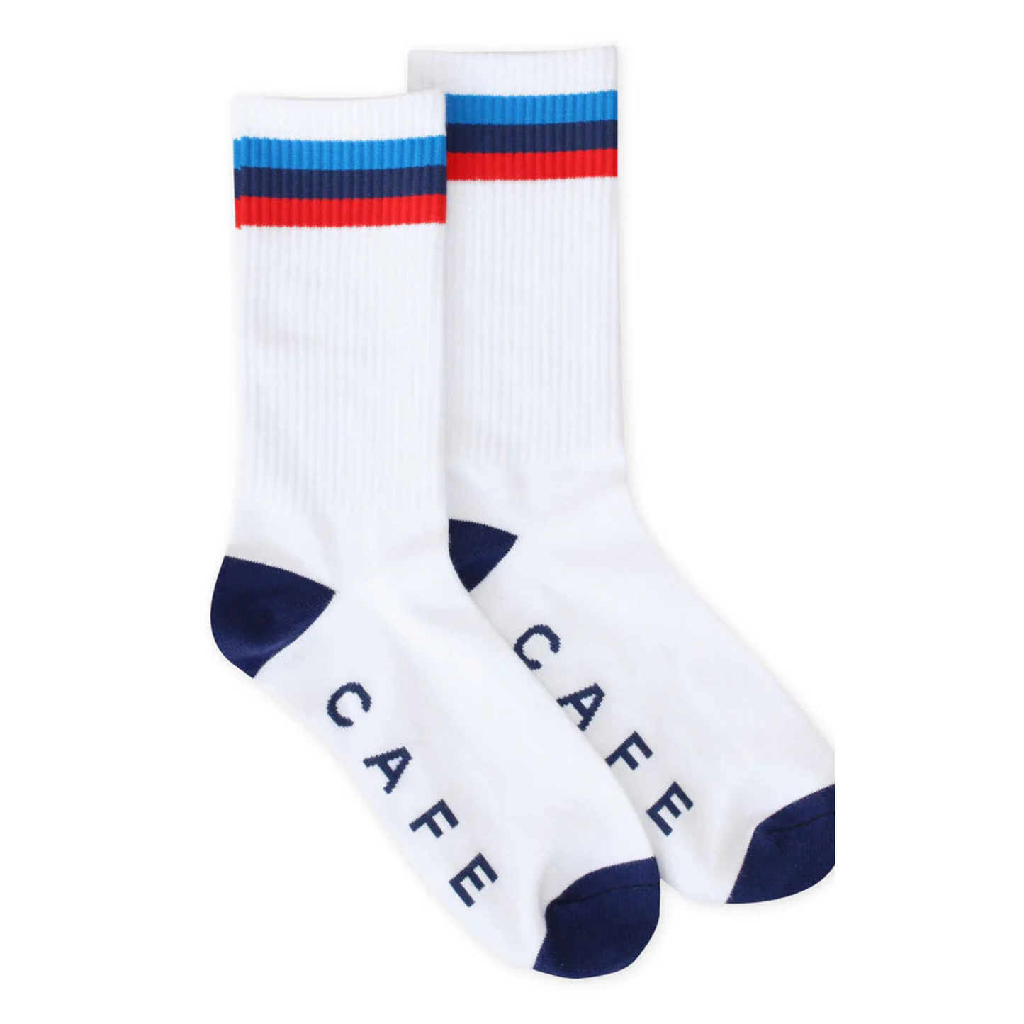 Skateboard Café - Stripe Socks (White/Royal)
