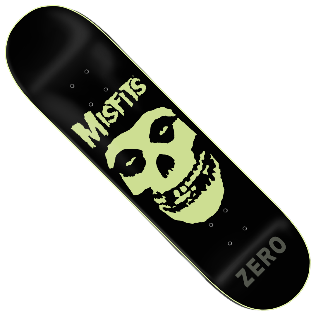 Zero Skateboards - Misfits x Zero 'Fiend Skull' GITD 8.5" Deck