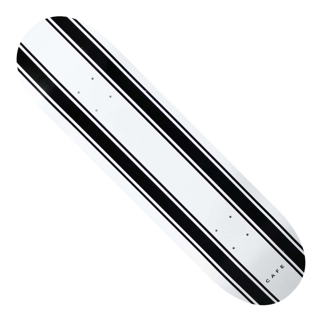 Skateboard Café - Stripe 8” Deck (White/Black)