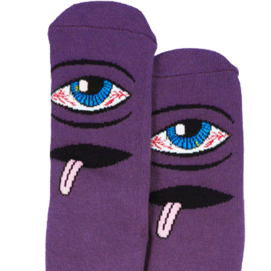 Toy Machine Skateboards - Bloodshot Eye Socks (Eggplant)