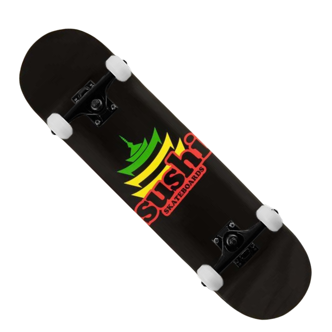 Sushi Skateboards - Pagoda 8.125" Complete (Black/Rasta)