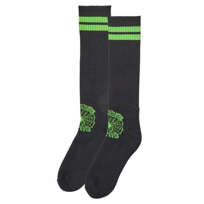 Creature Skateboards - Web Tall Socks (Green/Black)